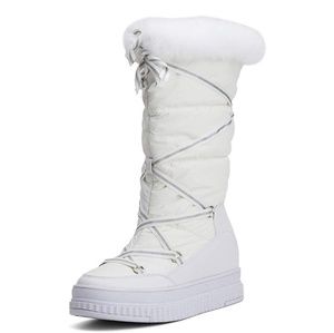 Women's Winter Flat Mid-Calf Snow Boots with Rabbi